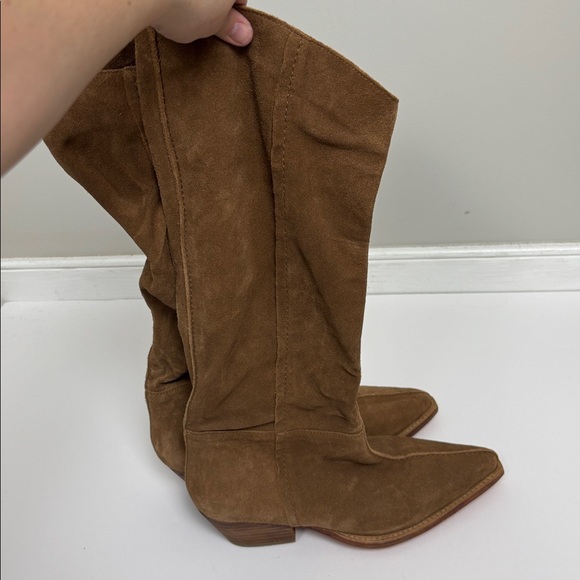 NWOT Free People Sway Low Brown Suede Knee-High Boots - 39/8.5 - Picture 4 of 15